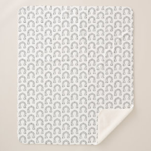 Pferdereiten Horseshoe Print Fleece Blanket Sherpadecke