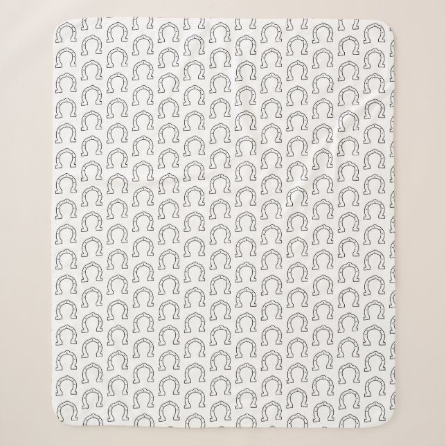 Pferdereiten Horseshoe Print Fleece Blanket Sherpadecke (Vorderseite)