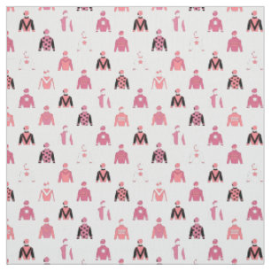 Pferdereiten Jockey Silks Rosa und Weiß Gemustert Stoff