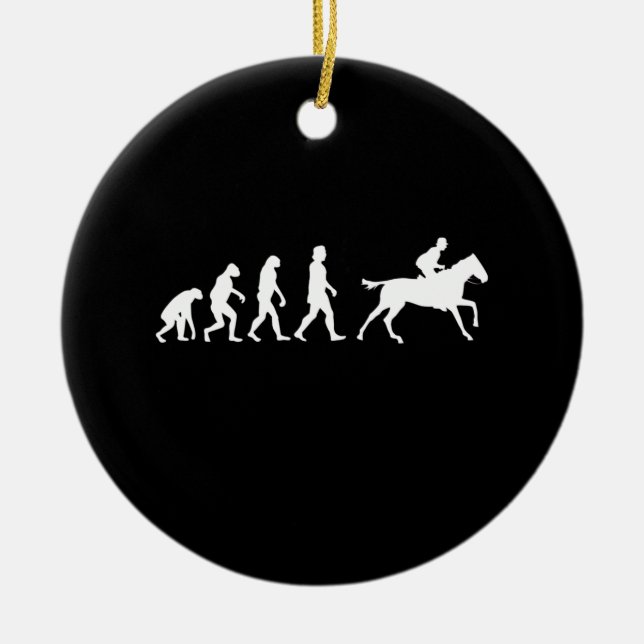 Pferdereiten Keramik Ornament (Vorne)
