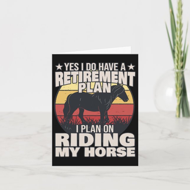 Pferdereiten - Ruhestandsplan - Reiten Karte (Vorderseite)