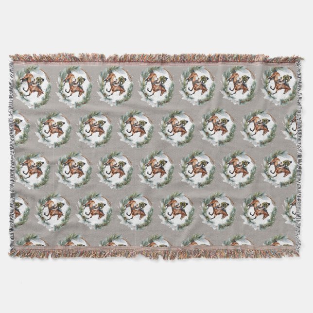 Pferdereiten Weihnachts-Winter-Throw Blanket Gesch Decke (Vorderseite)