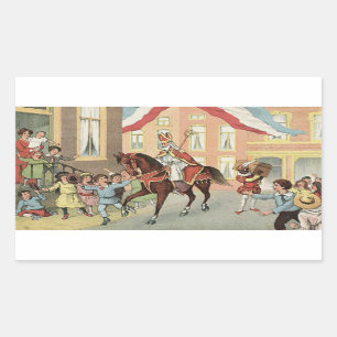 PferdereitenSinterklaas niederländisches St.-Nick Rechteckiger Aufkleber