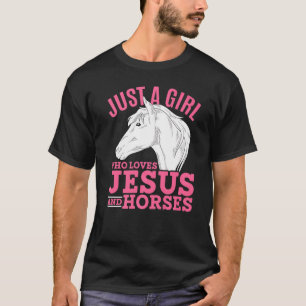Pferdereiter Christlich Reiten Mädchen Frauen Pfer T-Shirt