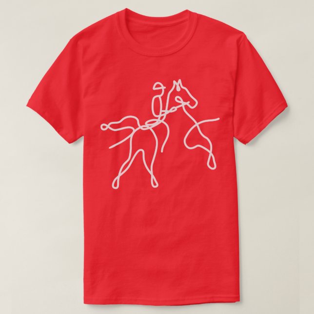 Pferdereiter einer Reihe mit majestätischen Pferde T-Shirt (Design vorne)