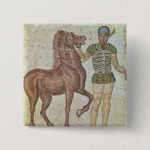 Pferdereiter in laufenden Farben Button