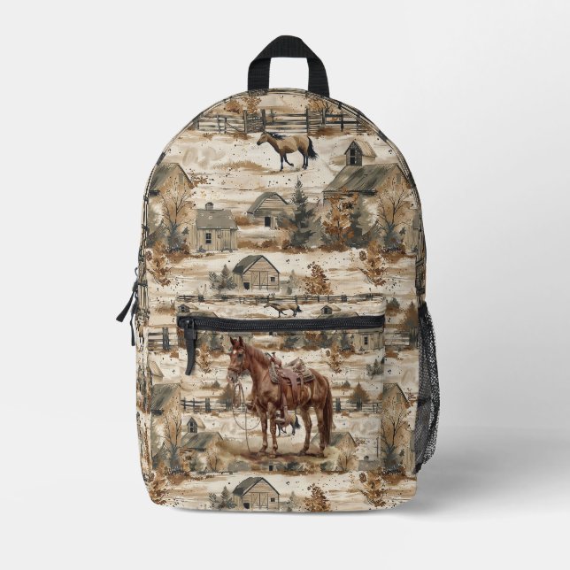 Pferderennbahn Bedruckter Rucksack (Vorderseite)