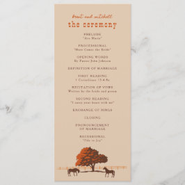 Pferderennbahn-Zaun Eichenpferde Hochzeit Programm