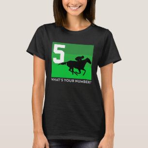 Pferderennen 5 Satteldecke Nummer Fünf Grün Traur T-Shirt