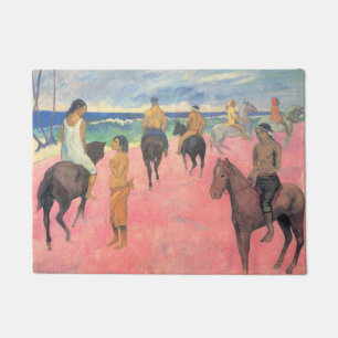 Pferderennen am Strand von Tahiti (von Gaugin) Fußmatte