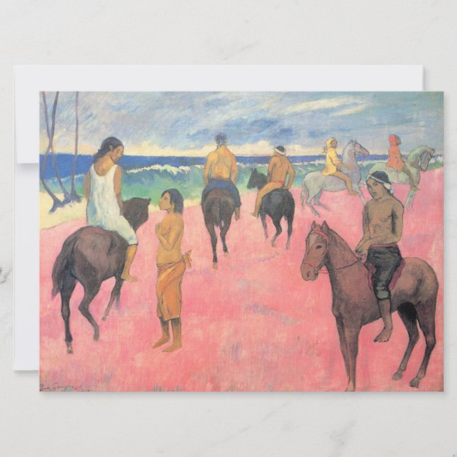 Pferderennen am Strand von Tahiti (von Gaugin) Karte (Vorderseite)