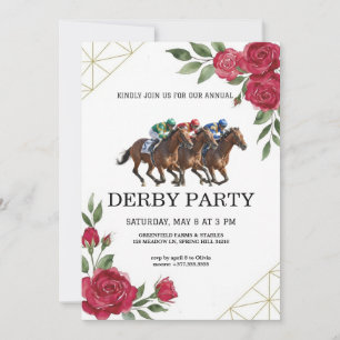 Pferderennen Derby Party Vintage Einladung 2026