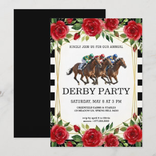 Pferderennen Derby Party Vintage Einladung 2026