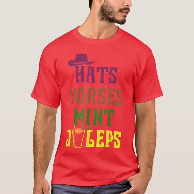 Pferderennen Hass Pferde und Mint Juleps Derby Spa T-Shirt (Vorderseite)