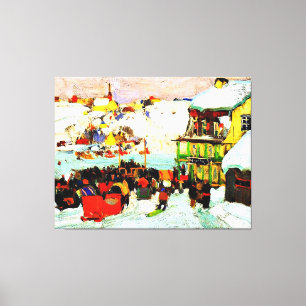 Pferderennen im Winter, Kunstmalerei, Leinwanddruck