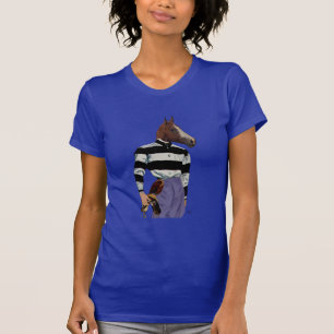 Pferderennen-Jockey-Porträt T-Shirt