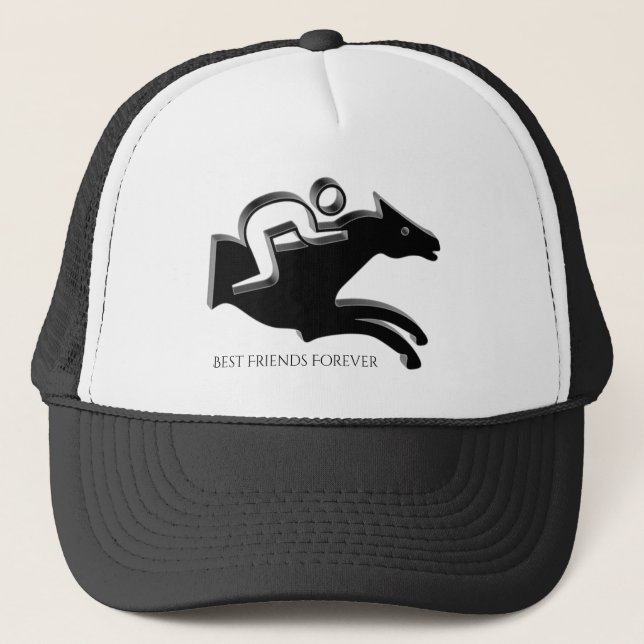 Pferderennen-Jockey-Reitlogo Truckerkappe (Vorderseite)