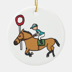 Pferderennen Keramik Ornament