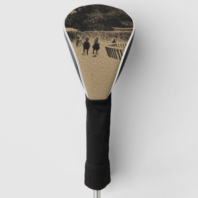 Pferderennen-schlammiger Bahn-Schmutz Golf Headcover (Vorderseite)