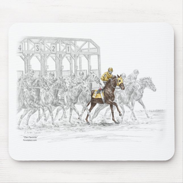 Pferderennen Start Gate Mousepad (Vorne)