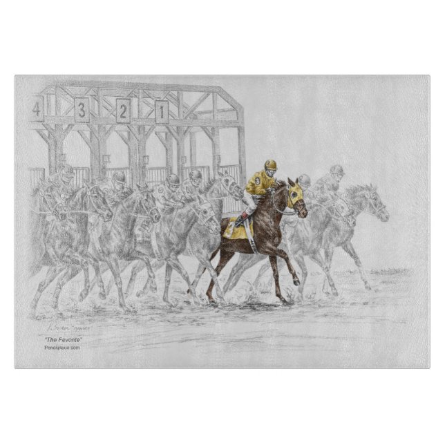 Pferderennen Start Gate Schneidebrett (Vorderseite)