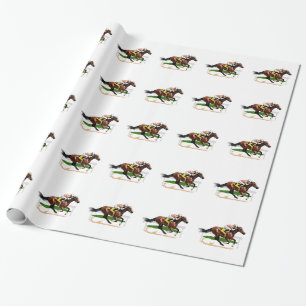 Pferderennen-Szene Geschenkpapier