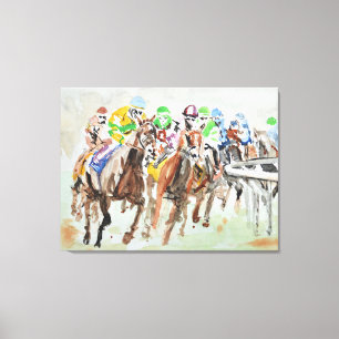 Pferderennen Turn Expressionist Leinwanddruck