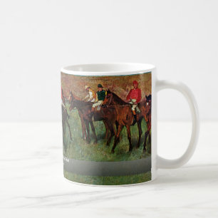 Pferderennen vor dem Anfang durch Edgar Degas Kaffeetasse