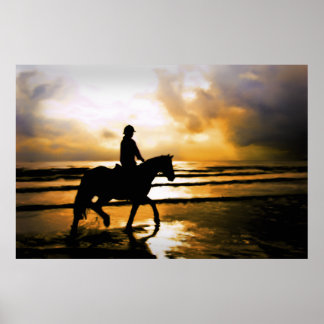 PFERDERFAHRT AM STRAND POSTER