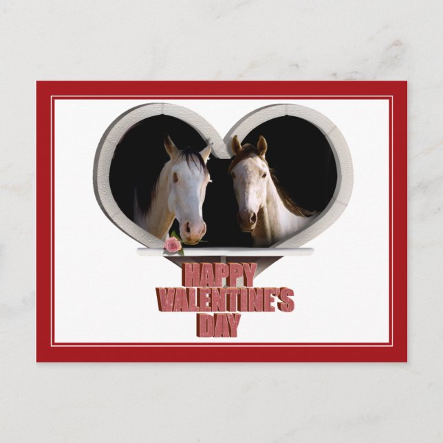 Pferderiebhaber Valentine Feiertagspostkarte (Vorderseite)