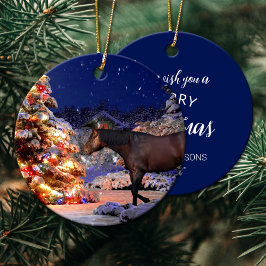 Pferderiebhaber Weihnachtsbaum Stille Nacht Keramik Ornament