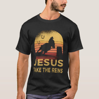 Pferderollen, die Jesus radeln, nehmen die Reins R T-Shirt