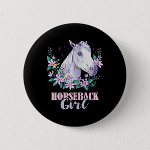 Pferderücken Girl Horseback Reitsport Reiten Button