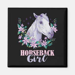 Pferderücken Girl Horseback Reitsport Reiten Magnet