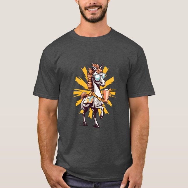 Pferderücken mit Sonnenbrille Reiseschwalbe T-Shirt (Vorderseite)