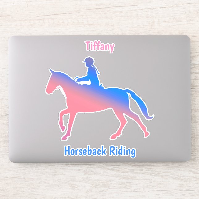 Pferderückfahrt mit kundenspezifischer Vinyl-Aufkl Aufkleber (Computer)
