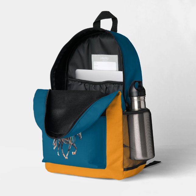 Pferderucksack/Tasche Bedruckter Rucksack (Rückseitige Ecke links (Offen) )