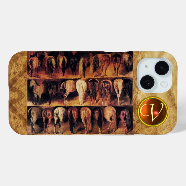 Pferderückstände, Orangenhornfilme Case-Mate iPhone Hülle (Rückseite (Horizontal))