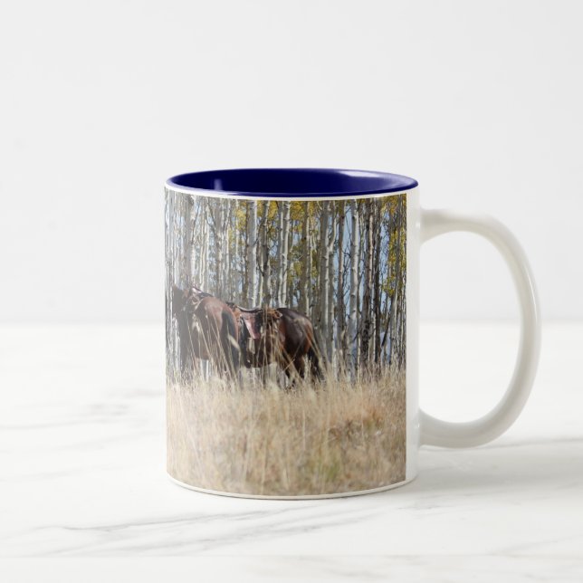 Pferderuecken-ReitTasse Zweifarbige Tasse (Rechts)