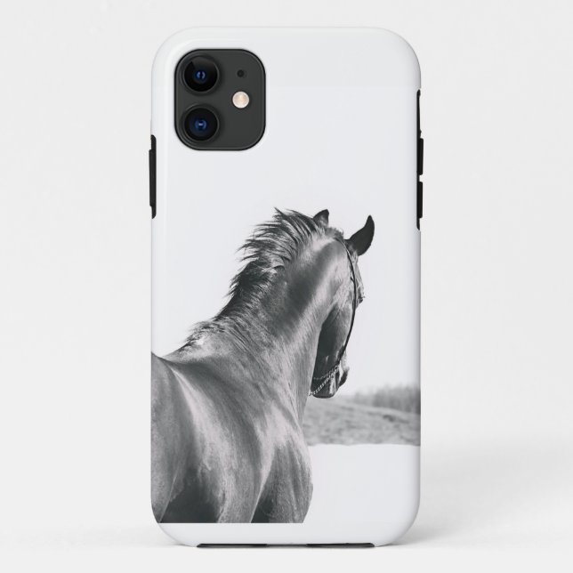 Pferdesammlung. B&W OtterBox iPhone Case (Rückseite)