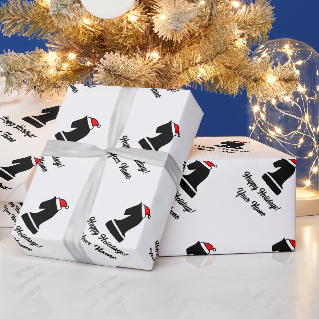 Pferdeschachmuster Weihnachtsverpackung Geschenkpapier (Feiertage)