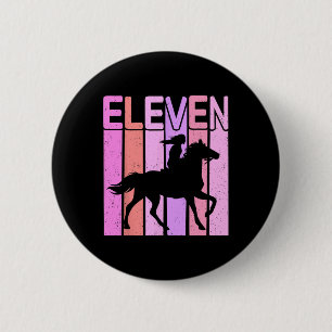 Pferdeschlitten 11. Geburtstag Reiten 11 Jahr Button