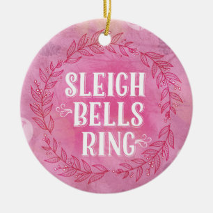 Pferdeschlitten-Bell-Ring-Rosa-Verzierung Keramik Ornament