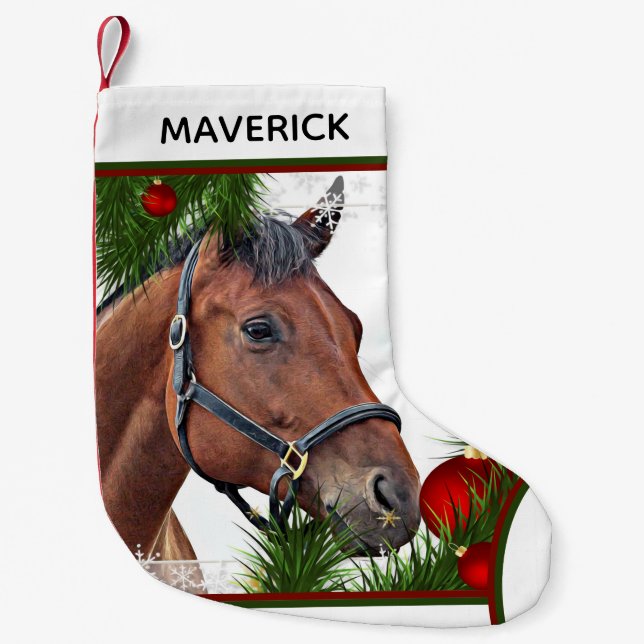 Pferdeschlitten Pferd Reitpferd Niedliches Pferdep Kleiner Weihnachtsstrumpf (Vorderseite)