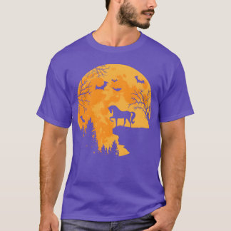 Pferdeschlittenfreunde lustiges Pferd- und MondHal T-Shirt