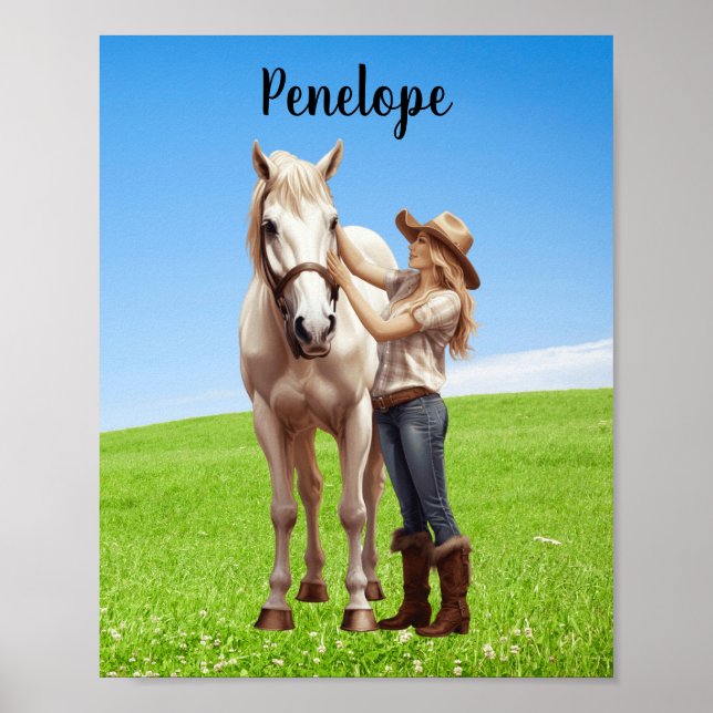 Pferdeschlittenreiten - Die Wiese ist personalisie Poster (Vorne)