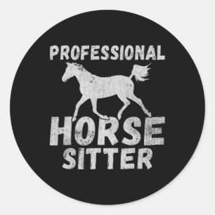 Pferdeschlittenreiten Pony Horsescute Ss Cut Runder Aufkleber