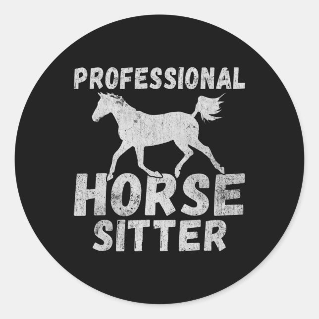 Pferdeschlittenreiten Pony Horsescute Ss Cut Runder Aufkleber (Vorderseite)