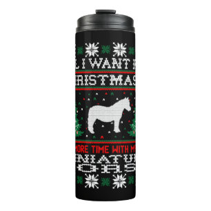 Pferdeschlittenwitz Mini Horse Outfit Thermosbecher