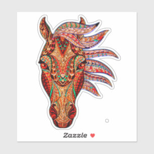 Pferdeschmuck Mosaik farbenfrohe cowgirl Reiter Aufkleber